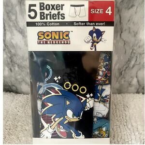 SONIC The Hedgehog Boys Boxer Briefs 5 Pack - Size 4